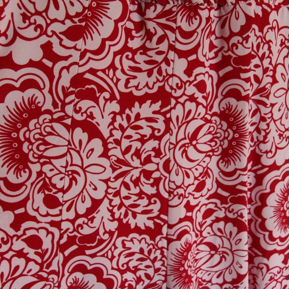 Jones Wear Red & White Floral V-Neck Dress - Picture 3 of 7